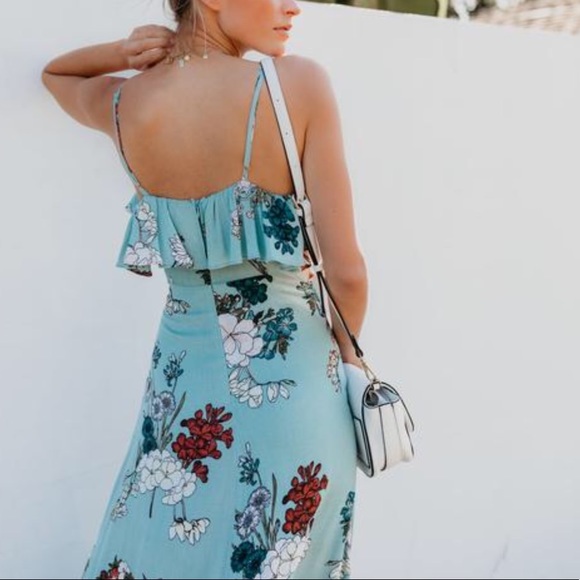 Floral Adjustable Wrap Maxi Dress - Picture 5 of 6